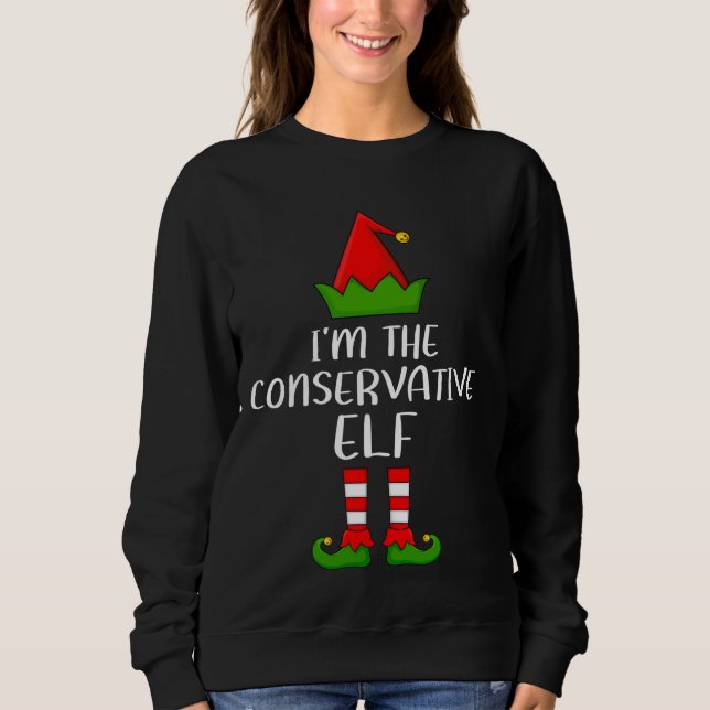 Matching Family Group Ich bin die konservative Elf Sweatshirt (Vorderseite)