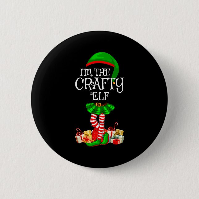 Matching Family Group I'm The Crafty Elf Christmas Button (Vorderseite)