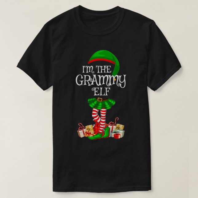 Matching Family Group I'm The Grammy Elf Christmas T-Shirt (Design vorne)