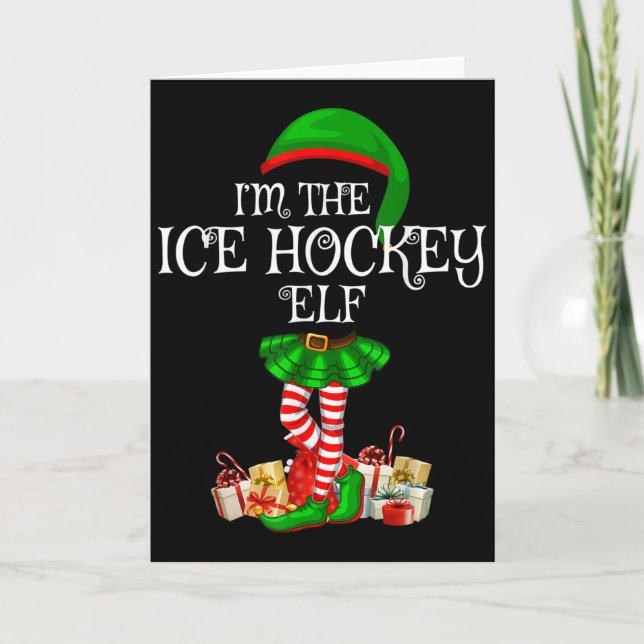 Matching Family Group I'm The Ice Hockey Elf Chris Karte (Vorderseite)