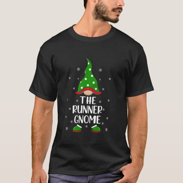 Matching Family Group The Runner Gnome Christmas  T-Shirt (Vorderseite)