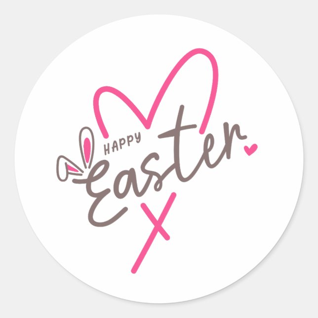 Matching Family Happy Oaster Runder Aufkleber (Vorderseite)