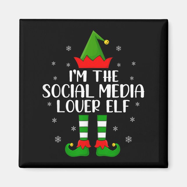 Matching Family I'm The Social Media Lover Elf Chr Magnet (Vorne)
