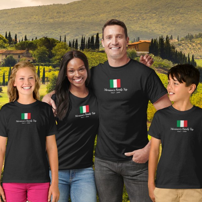 Matching Family Italien Trip Italienische Flagge C T-Shirt (Von Creator hochgeladen)