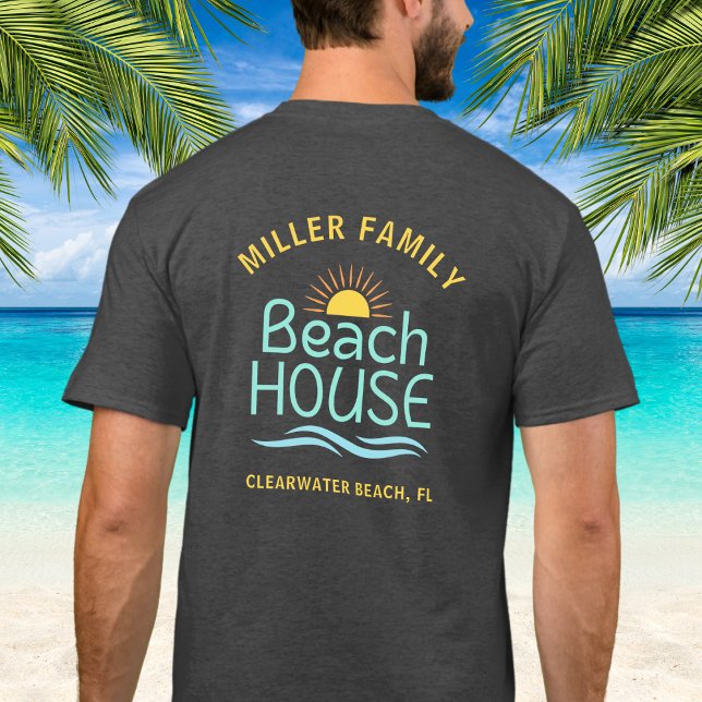 Matching Family Name Beach House Sommerurlaub T-Shirt (Von Creator hochgeladen)