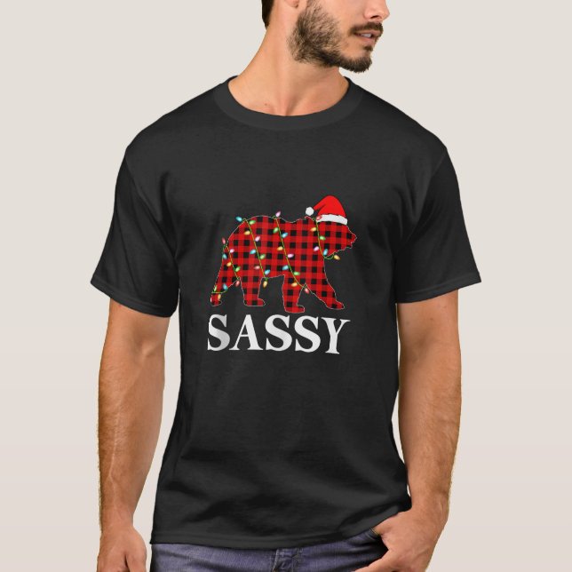 Matching Family Pajamas Buffalo Karierter Sassy Bä T-Shirt (Vorderseite)