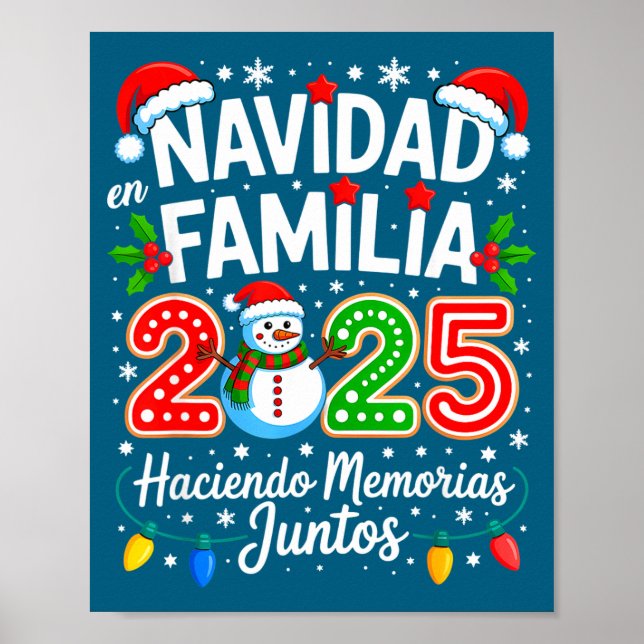 Matching Family Pajamas Navidad En Familia Christm Poster (Vorne)