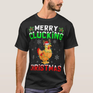 Matching Family Santa Chicken Merry Clucking Chris T-Shirt