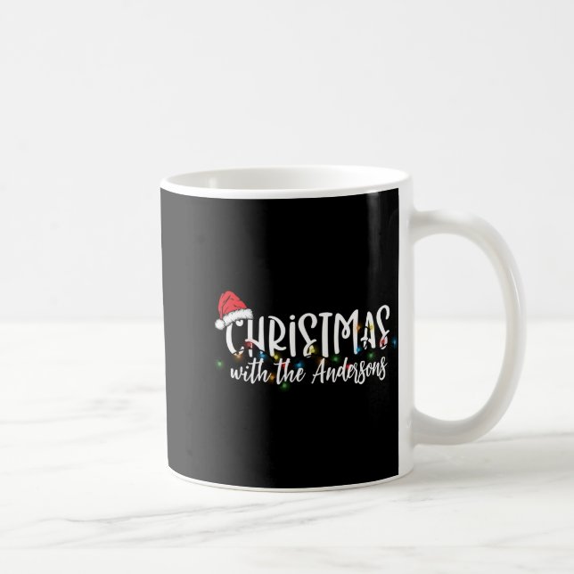 Matching Family String Lights Santa Hat Christmas  Kaffeetasse (Rechts)
