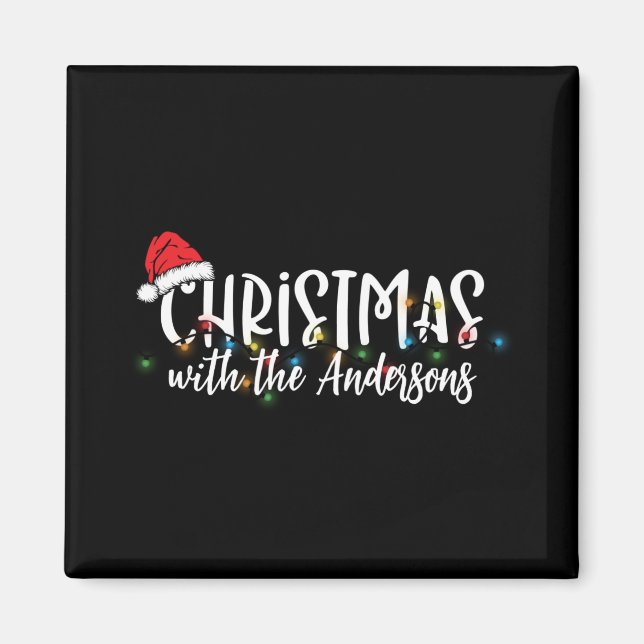 Matching Family String Lights Santa Hat Christmas  Magnet (Vorne)
