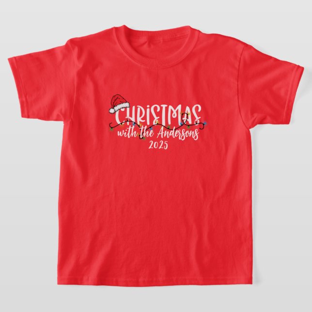 Matching Family String Lights Weihnachtsmannmütze  T-Shirt (Ablage )