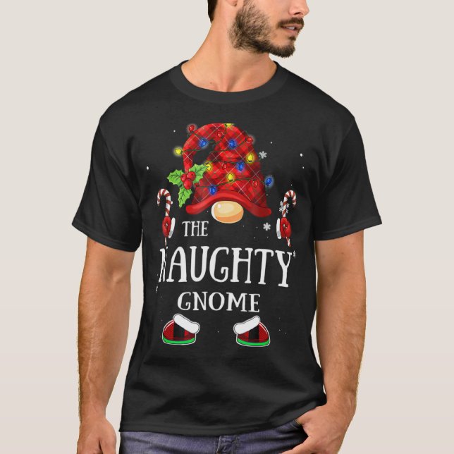 Matching Family The Naughty Gnome Christmas Group  T-Shirt (Vorderseite)