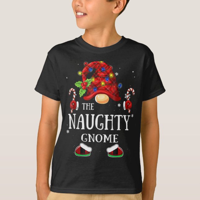 Matching Family The Naughty Gnome Christmas Group  T-Shirt (Vorderseite)