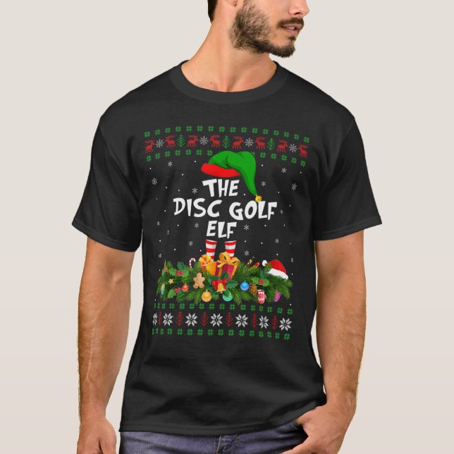 Matching Family Ugge The Disc Golf Elf Weihnachten T-Shirt (Vorderseite)
