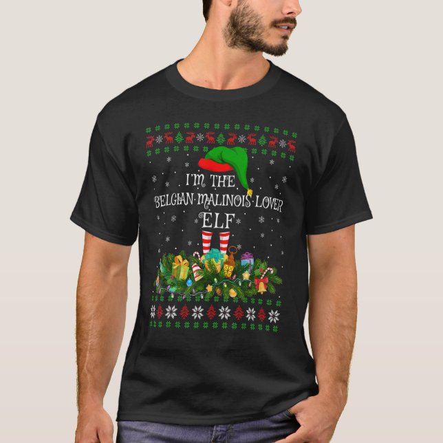 Matching Family Ugly Belgisch Malinois Elf Christm T-Shirt (Vorderseite)