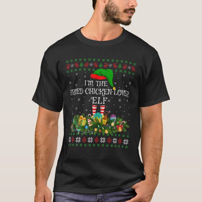Matching Family Ugly Fried Chicken Lover Elf Chris T-Shirt (Vorderseite)