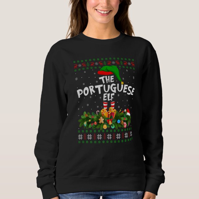 Matching Family Ugly The Portugiesisch Elf Weihnac Sweatshirt (Vorderseite)