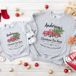 Matching Family Vintage Christmas Tree Farm Truck Sweatshirt