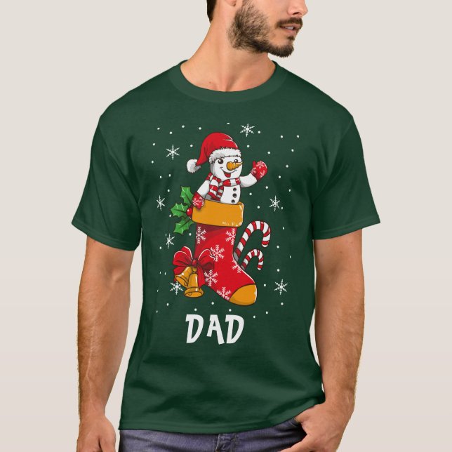 Matching Family Weihnachten Vater Individuelle Nam T-Shirt (Vorderseite)