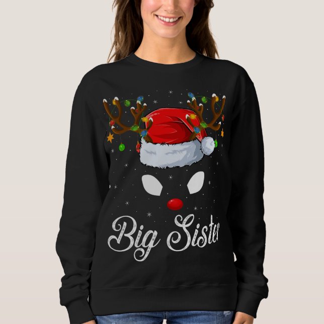 Matching Family Weihnachtsmannmütze Big Sister Rei Sweatshirt (Vorderseite)
