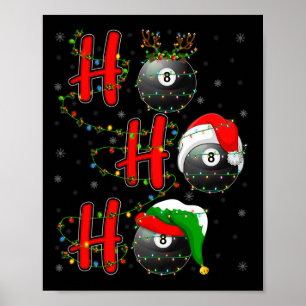 Matching Family Xmas Santa Ho Ho Ho Billiards Chri Poster