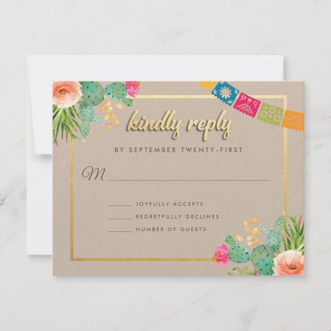 Matching Fiesta Wedding Einladungen (Vorderseite)