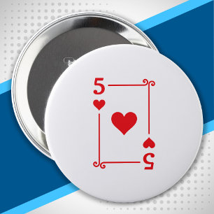 Matching Five Hearts Anzug Playing Cards Modern 5 Button