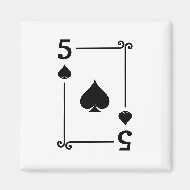 Matching Five Spades Anzug Playing Cards Modern 5 Magnet (Vorne)