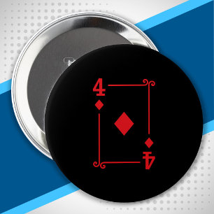 Matching Four Diamonds Anzug Playing Cards Modern  Button