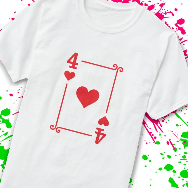 Matching Four Hearts Anzug Playing Cards Modern 4 T-Shirt (Von Creator hochgeladen)