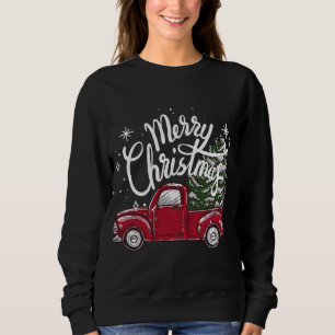 Matching Frory Christmas Tree on Red Truck Car Cos Sweatshirt