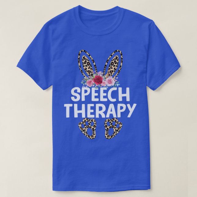 Matching Funny Leopard Print Bunny Speech Therapie T-Shirt (Design vorne)