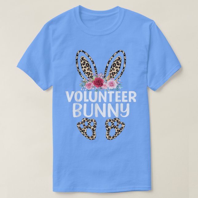 Matching Funny Leopard Print Bunny Volunteer Easte T-Shirt (Design vorne)