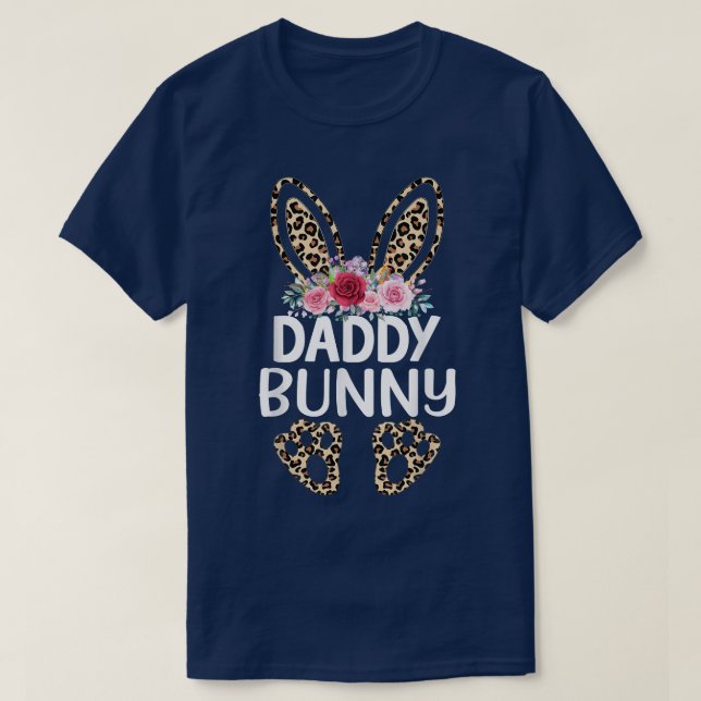 Matching Funny Leopard Print Daddy Bunny Oaster T-Shirt (Design vorne)