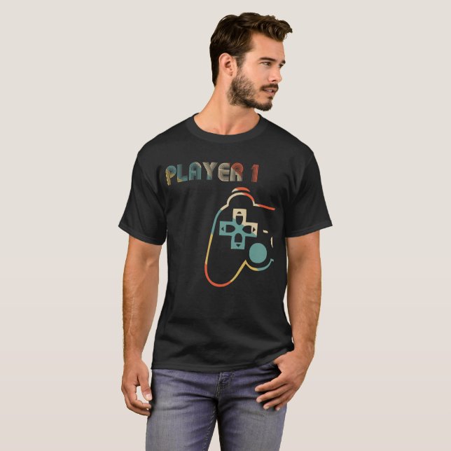 Matching Gamer Couple Player 1 Spieler 2 T-Shirt (Vorne ganz)