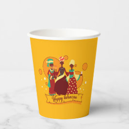 Matching Happy Kwanzaa 3 Ladys Pappbecher