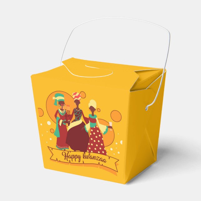 Matching Happy Kwanzaa 3 Ladys Yellow Geschenkschachtel (Vorderseite)
