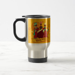 Matching Happy Kwanzaa 3 Ladys Yellow Reisebecher