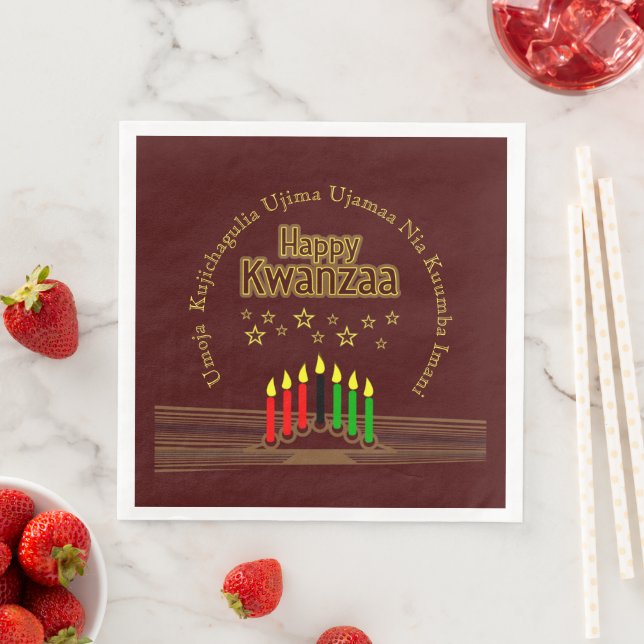Matching Happy Kwanzaa Sieben Prinzipien Serviette (Beispiel)