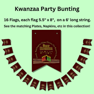 Matching Happy Kwanzaa Sieben Prinzipien Wimpelkette