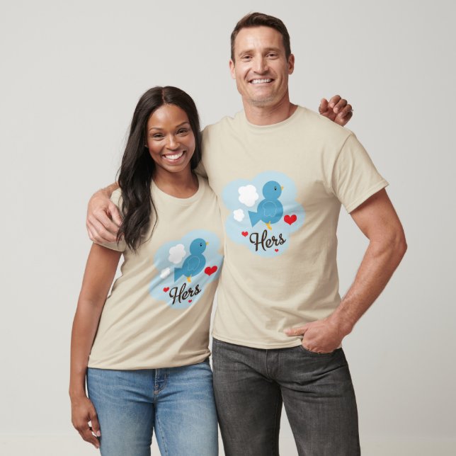 Matching Hers Love Bird Baseball T-Shirt (Unisex)