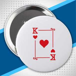Matching King Hearts Anzug Spielkarten Moderne Button