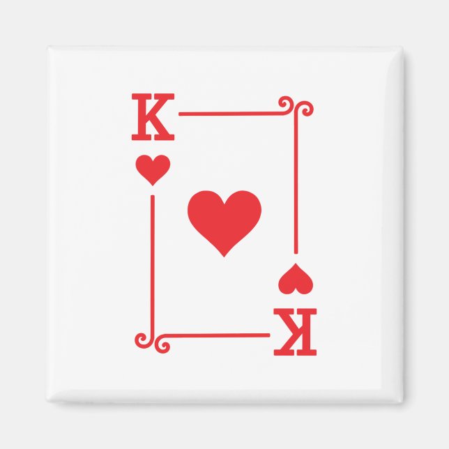 Matching King Hearts Anzug Spielkarten Moderne Magnet (Vorne)