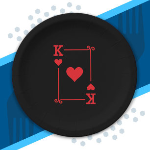 Matching King Hearts Anzug Spielkarten Moderne Pappteller