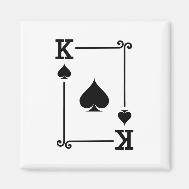 Matching King Spades Anzug Playing Cards Moderne Magnet (Vorne)