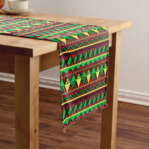 Matching Kwanzaa Yellow Red Black Green Großer Tischläufer