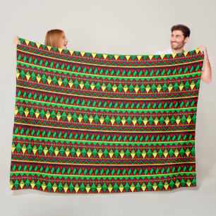 Matching Kwanzaa Yellow Red Black Green Large Fleecedecke