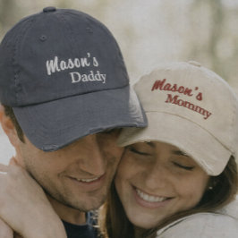 Matching Mommy Daddy embroidered caps set Bestickte Baseballkappe