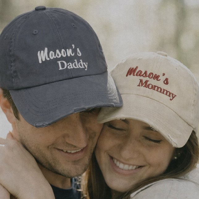 Matching Mommy Daddy embroidered caps set Bestickte Baseballkappe (Von Creator hochgeladen)