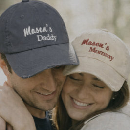 Matching Mommy Daddy embroidered caps set Bestickte Baseballkappe